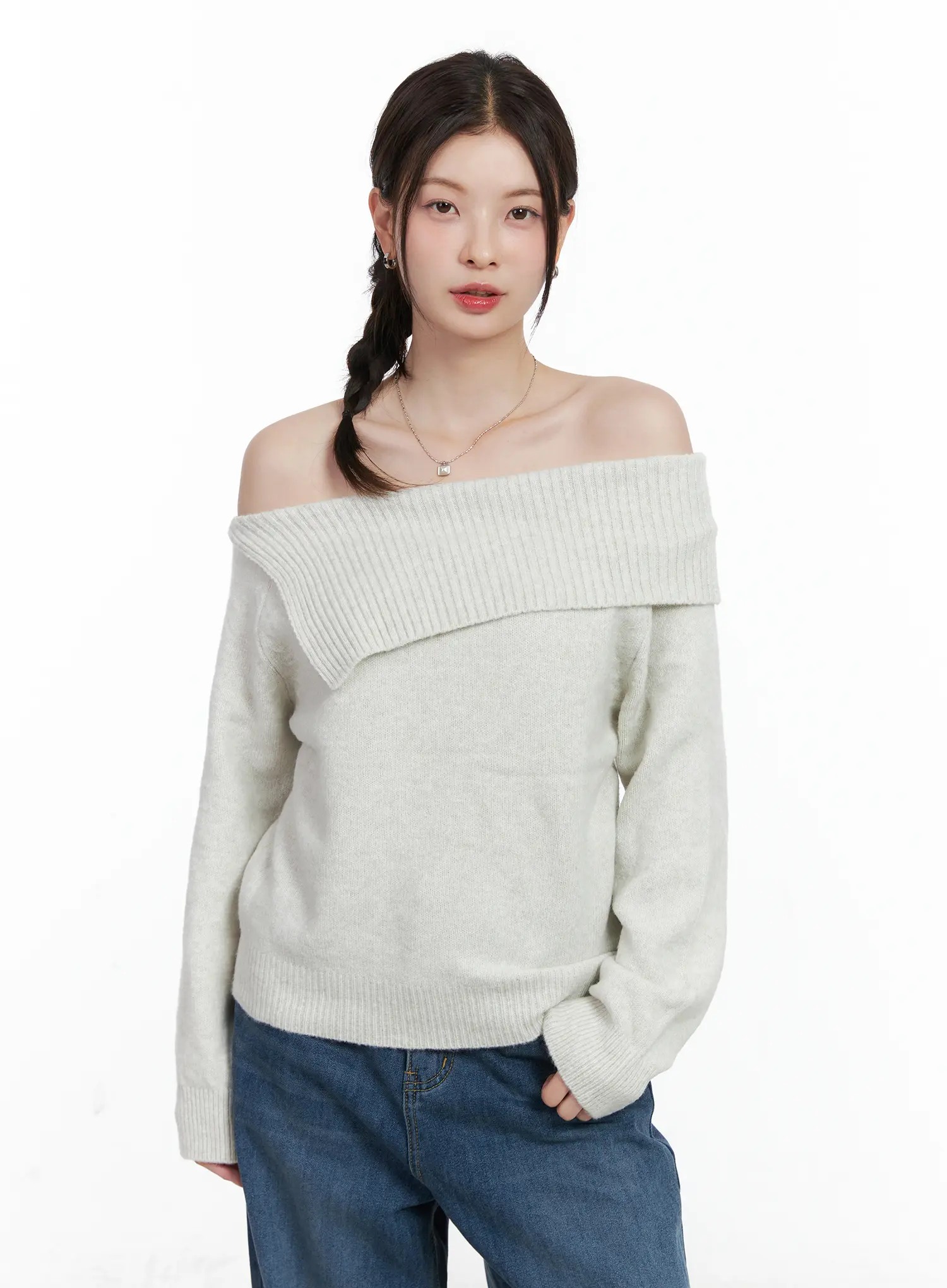 Wide Off-Shoulder Knit Sweater CN519