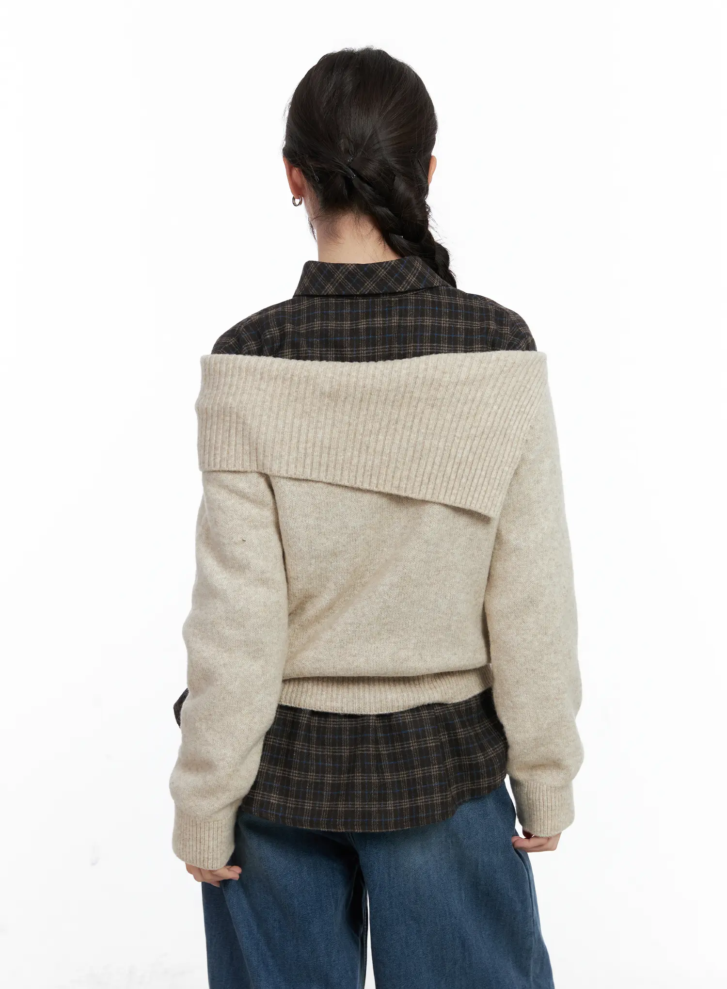 Wide Off-Shoulder Knit Sweater CN519 - Image 8