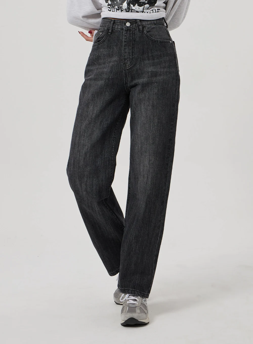 Wide Straight Leg Jeans BF310 - Image 2