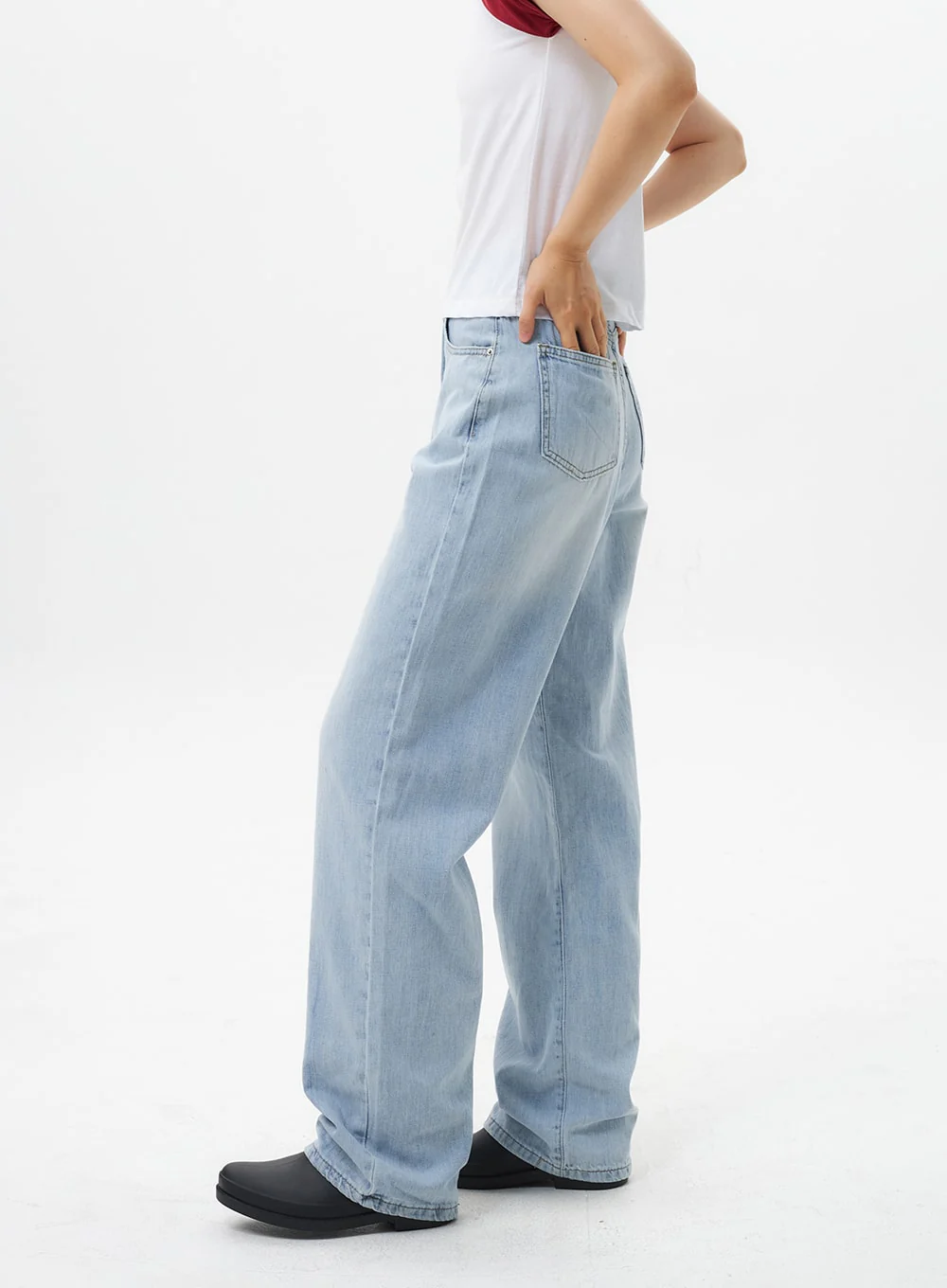 Wide Straight Leg Jeans OL304 - Image 5