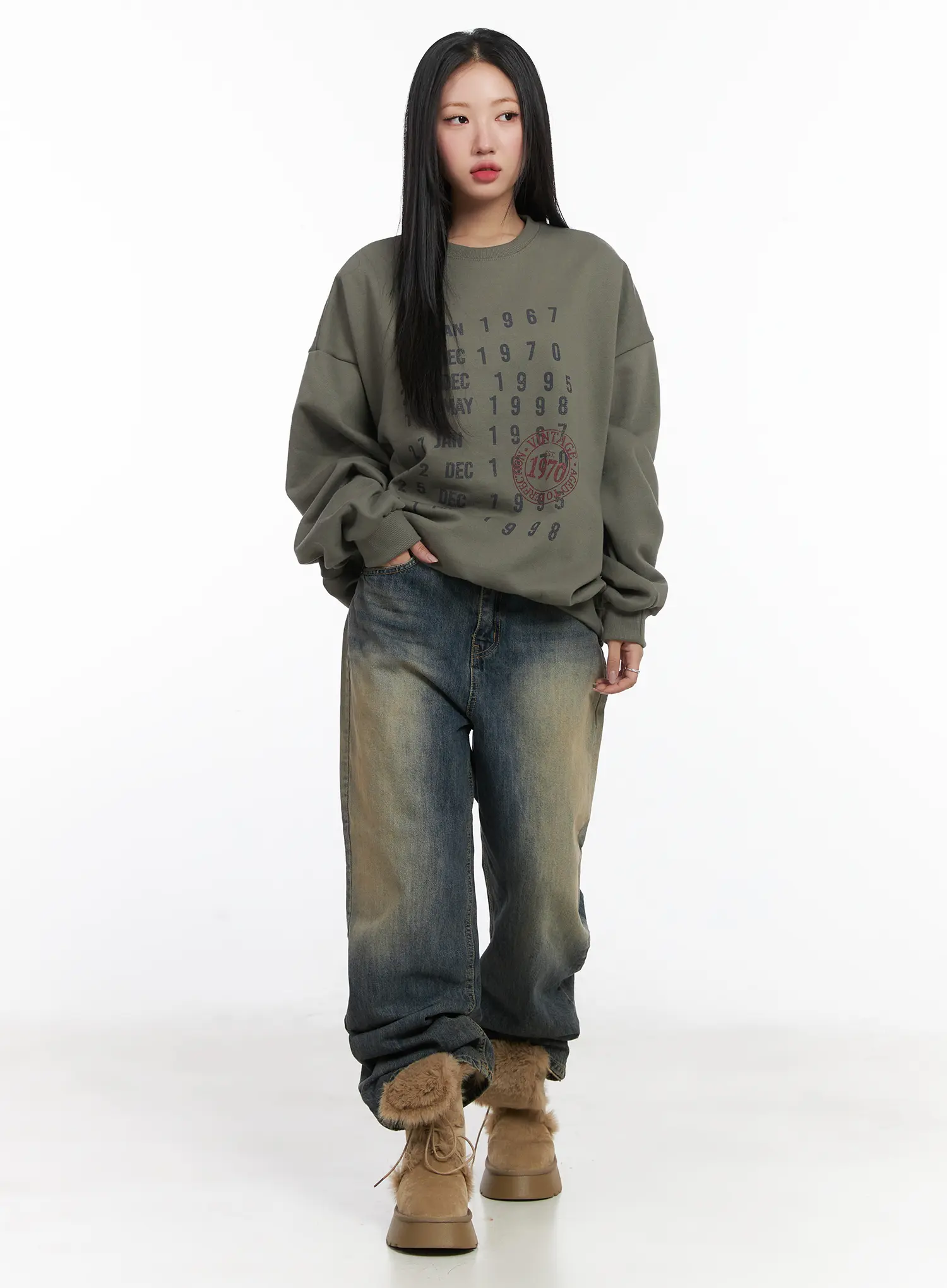 Wide Washed Jeans CS06 - Image 4