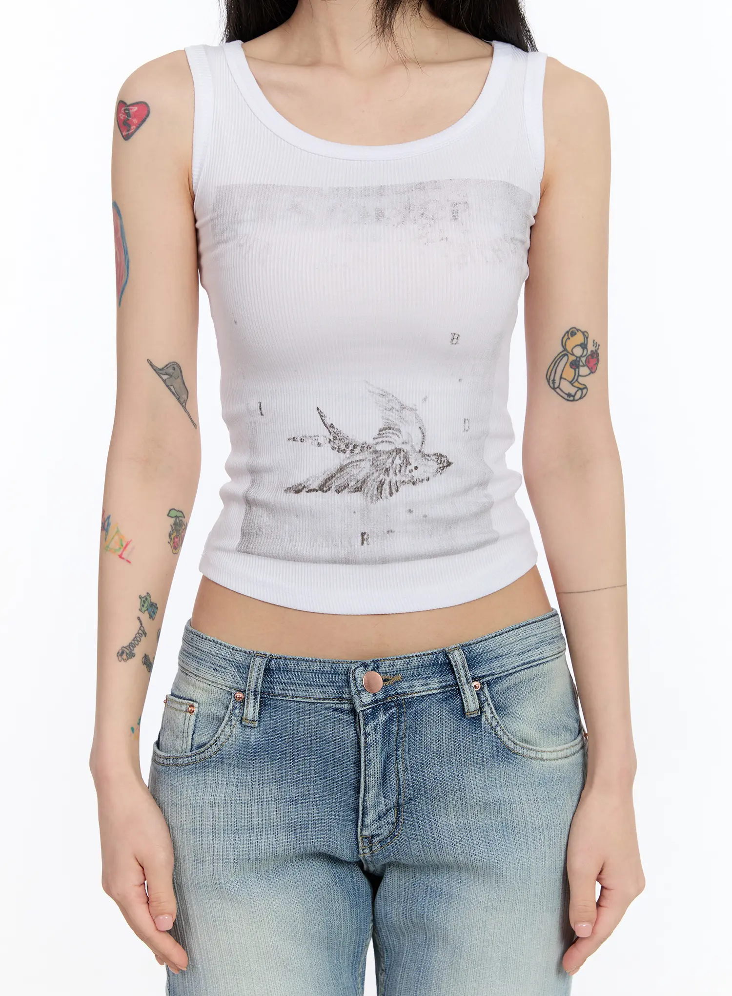 Winged Graphic Rib Tank Top CA506 - Image 5
