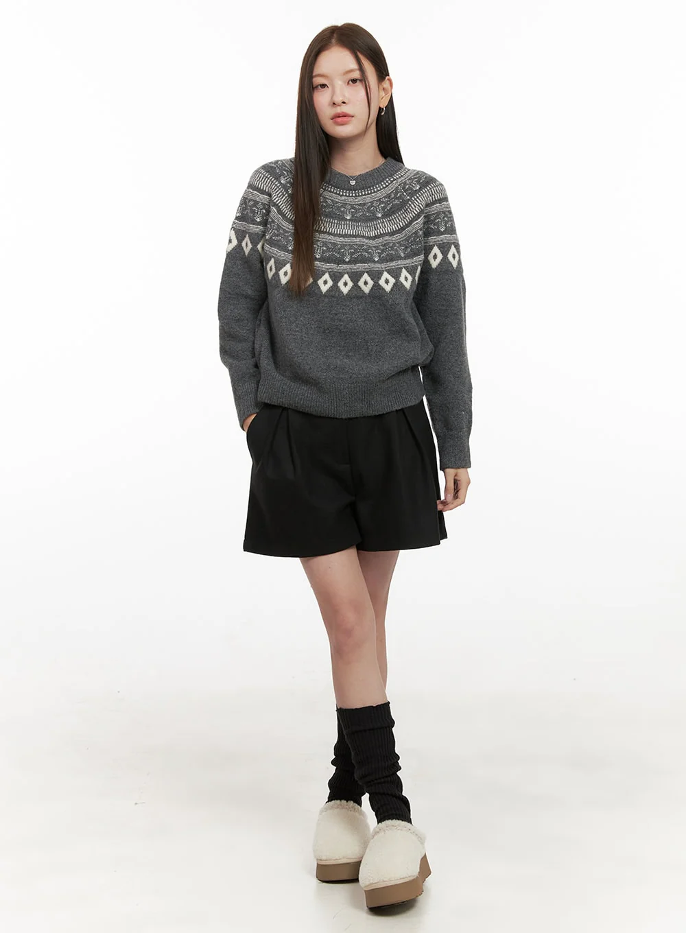 Wool-Blend Nordic Print Sweater OD412 - Image 2