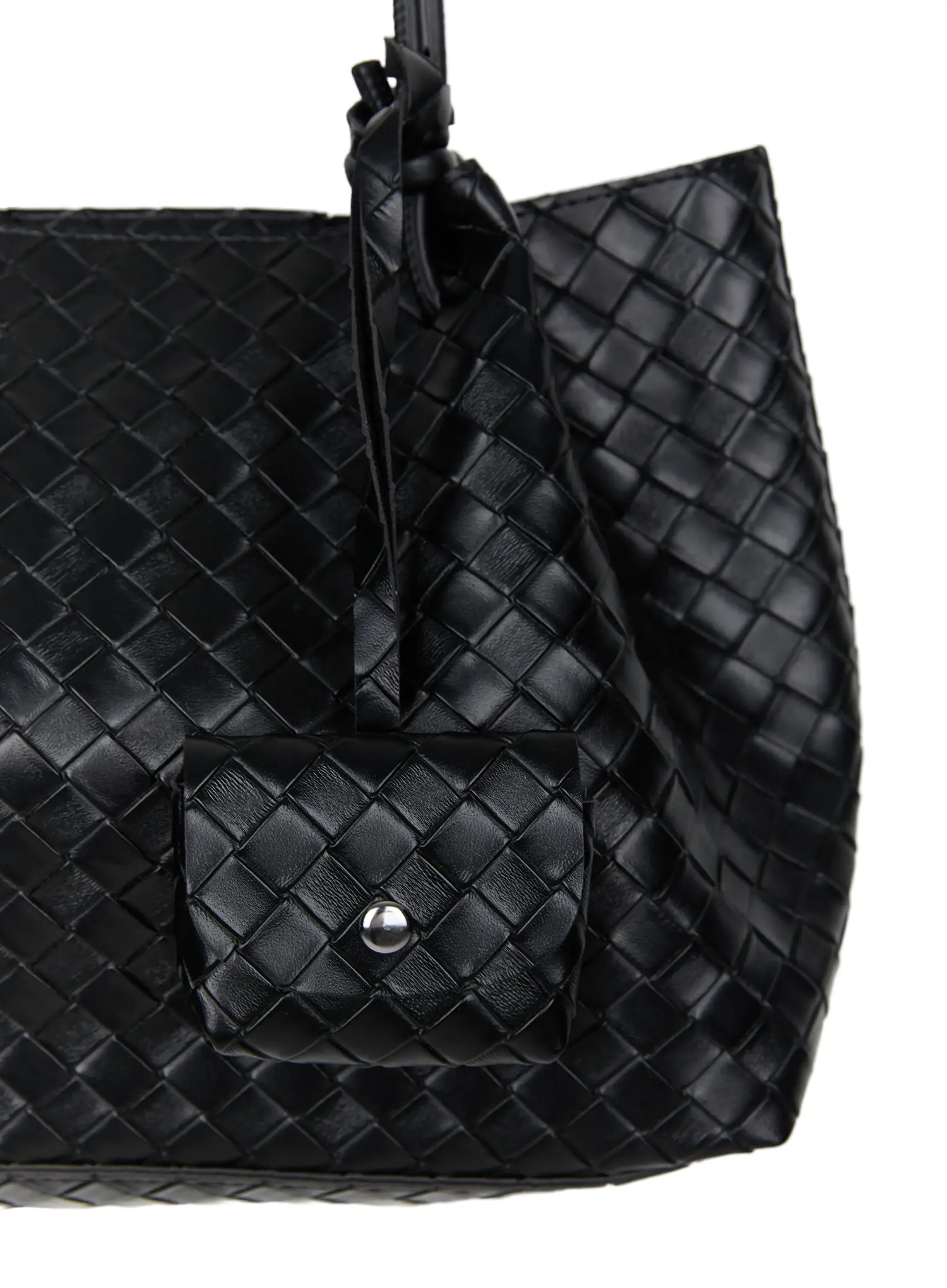 Woven Leather Shoulder Bag and Pouch Set IU519 - Image 8