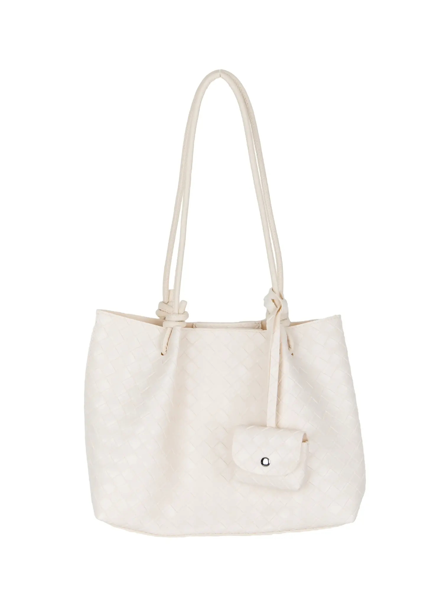 Woven Leather Shoulder Bag and Pouch Set IU519 - Image 9