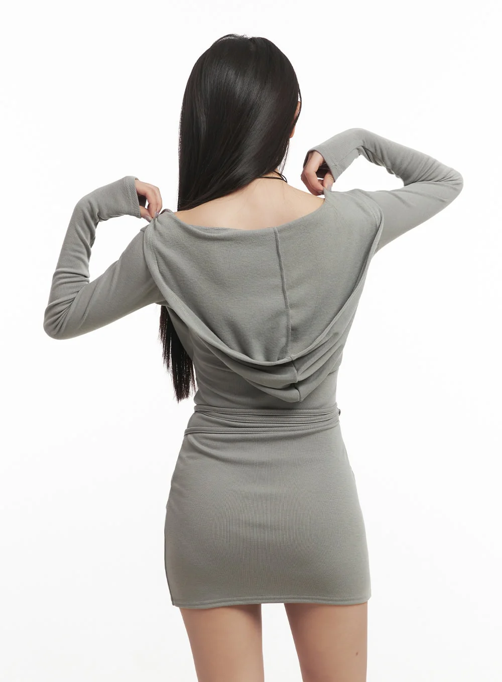 Wrap Hooded Mini Dress CF520 - Image 5