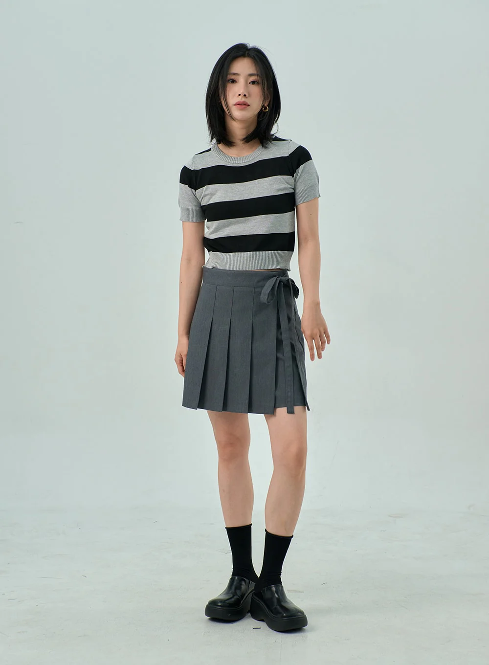 Wrapped Pleated Mini Skirt OY315 - Image 4