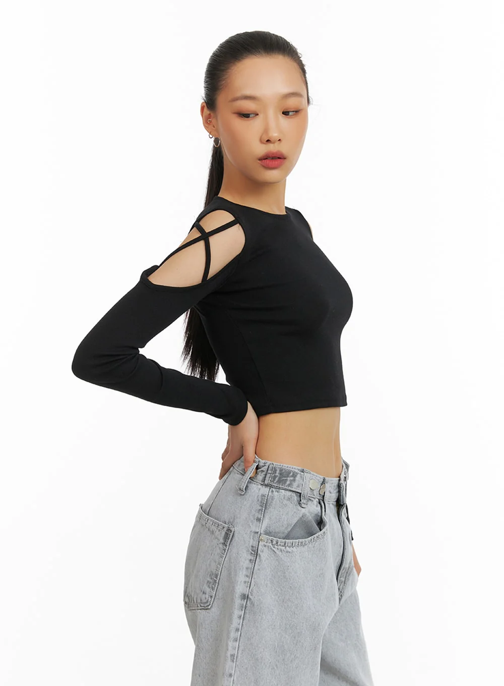 X-Strap Cut-Out Crop Top IA417 - Image 5