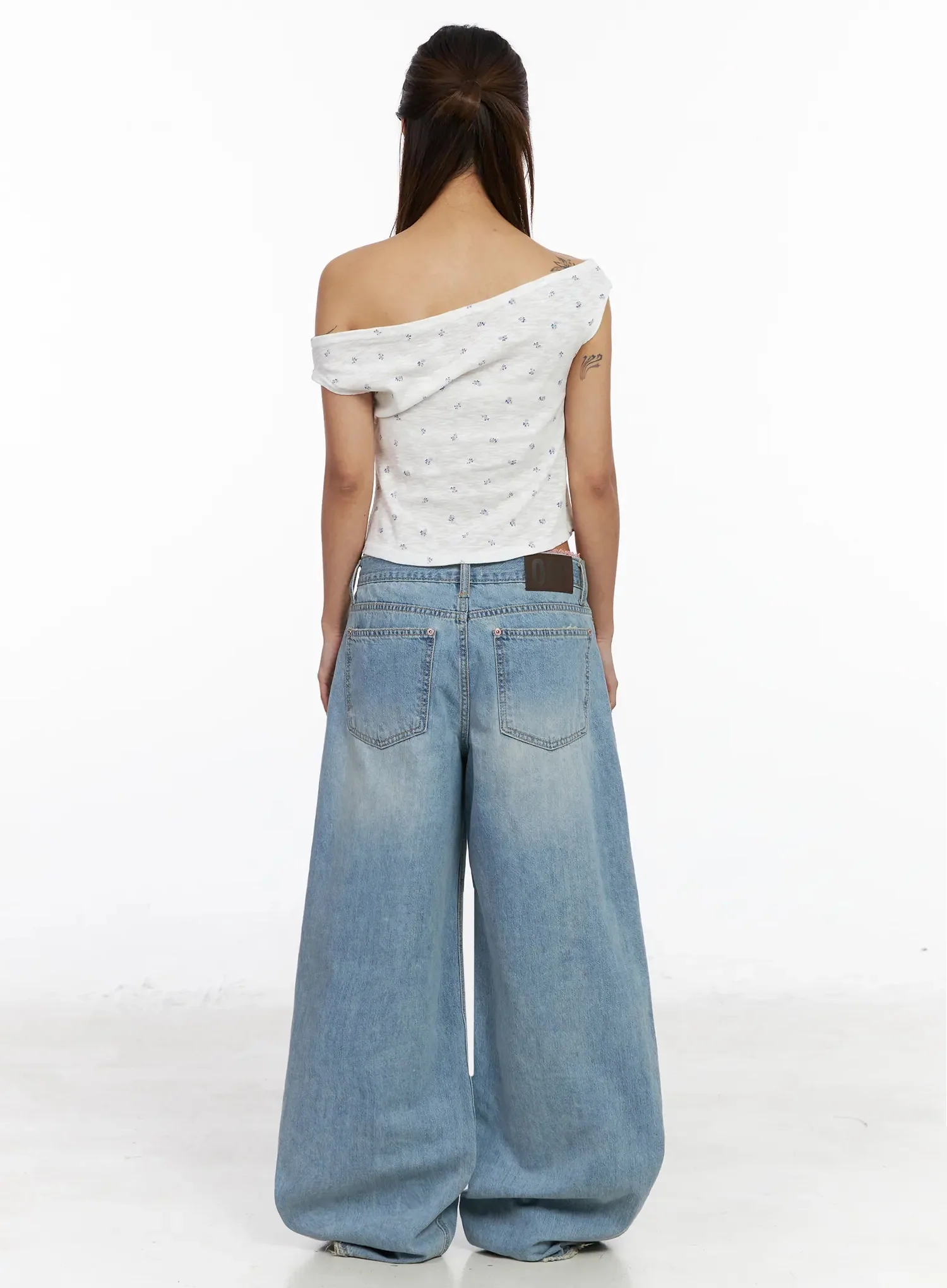 Yoko Lace Layered Wide Leg Jeans IY504 - Image 10
