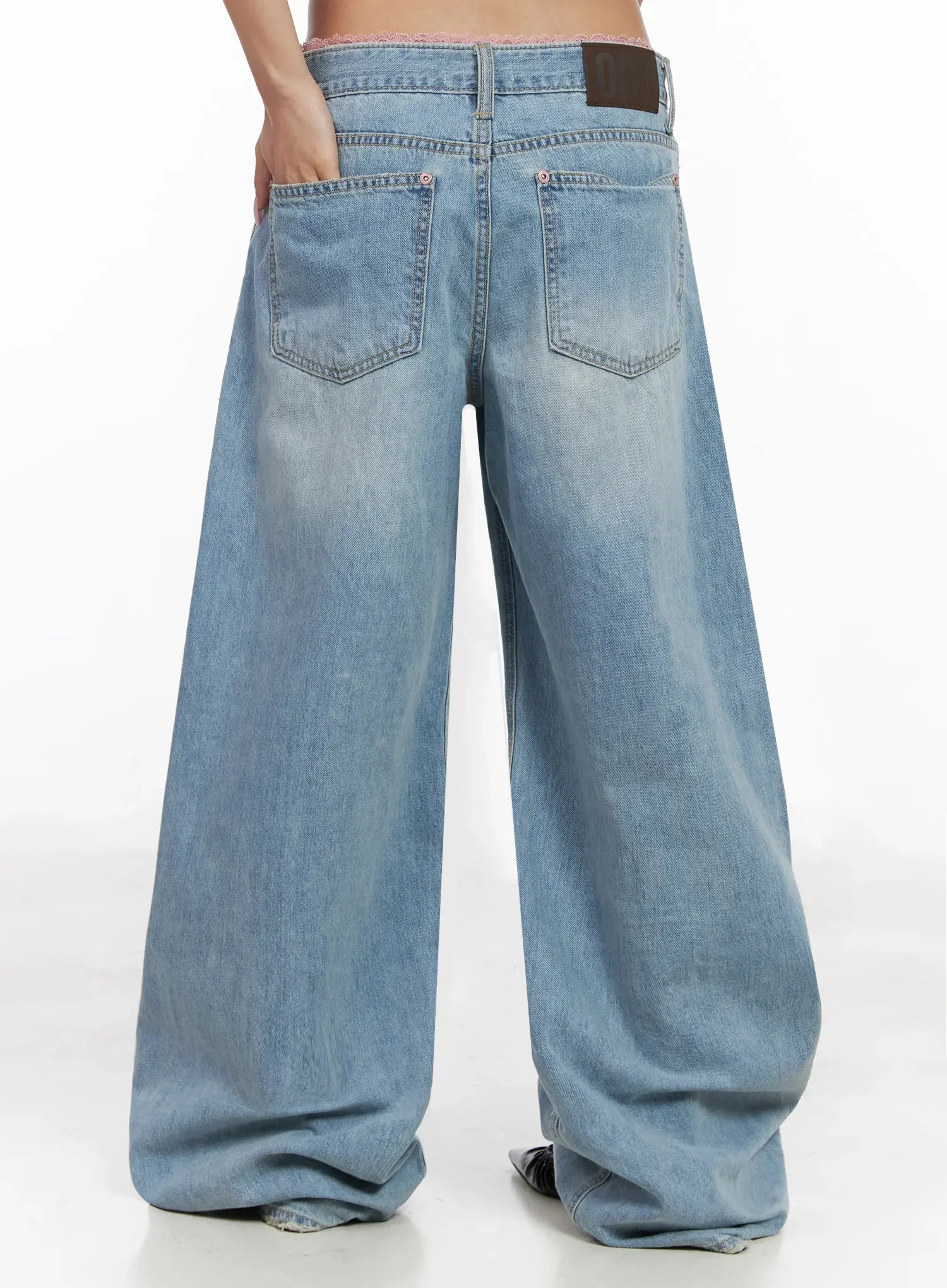 Yoko Lace Layered Wide Leg Jeans IY504 - Image 14