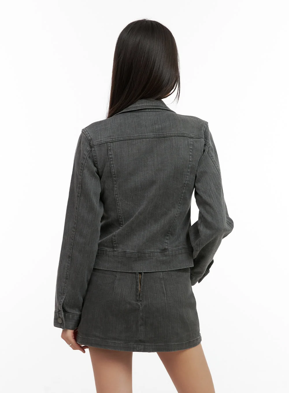 Zip Pocket Washed Slim-Fit Jacket CO424 - Image 7