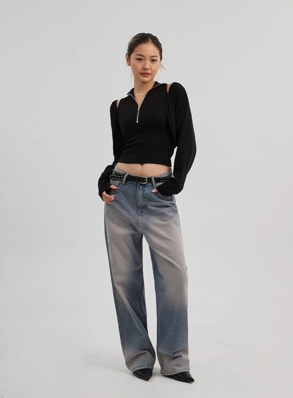 Zipper Sleeveless top Bolero Set CF310 - Image 10
