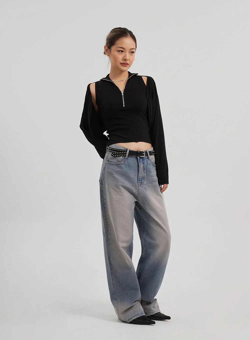 Zipper Sleeveless top Bolero Set CF310 - Image 3