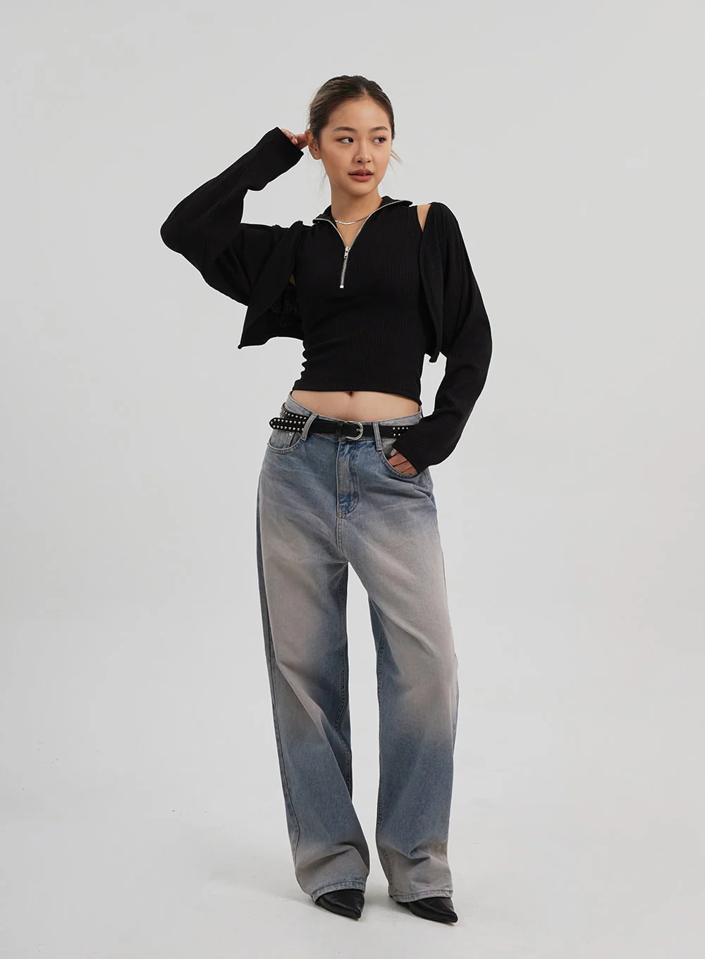 Zipper Sleeveless top Bolero Set CF310 - Image 7