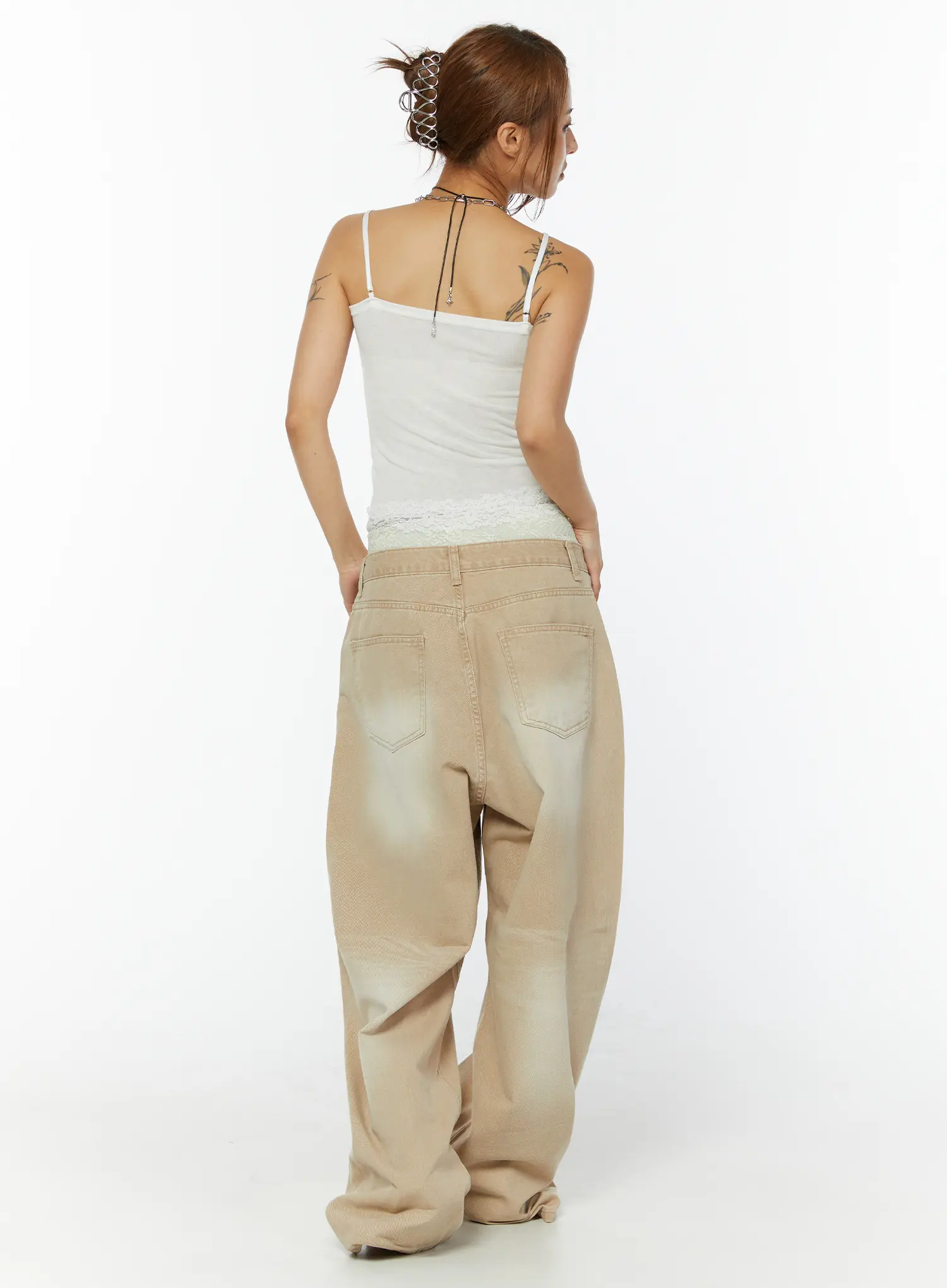 Zyra Brushwashed Wide Leg Jeans CY521 - Image 7